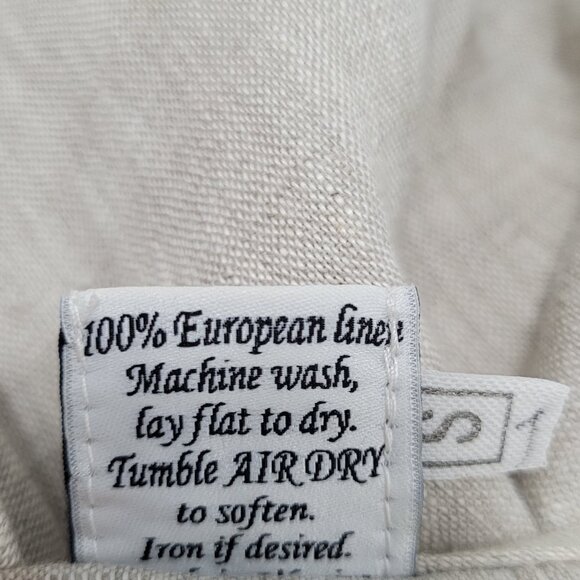 Crown Linen Beige 100% European Linen 3/4 Bell Sleeve Tunic Top Size Small S - Picture 4 of 15